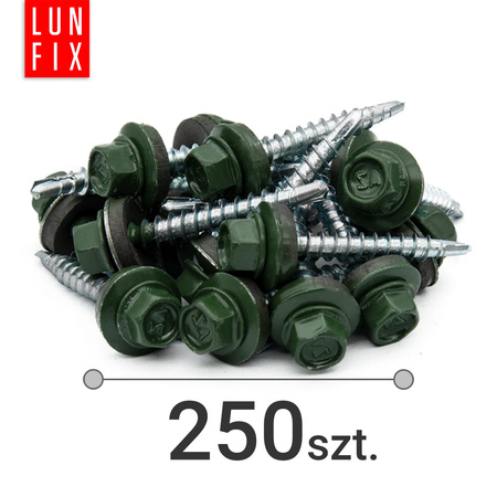 Wkręty farmerskie 4,8x35 samowiercące farmery RAL 6020 zielone WFD 250szt.