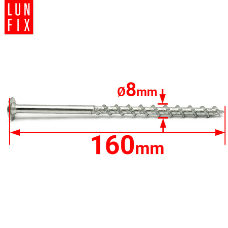Wkręty do gazobetonu 8x160 łeb talerzowy z gniazdem TX30 50szt.