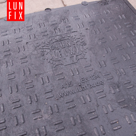 Właz do studni, klapa, pokrywa, studzienka, do szamba, 60x60 cm, Czarny 1,5t