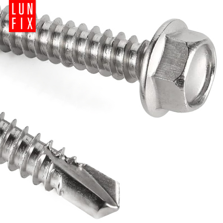 Wkręty samowiercące 6,3x100 łeb 6-kątny DIN7504 ocynk 100szt.