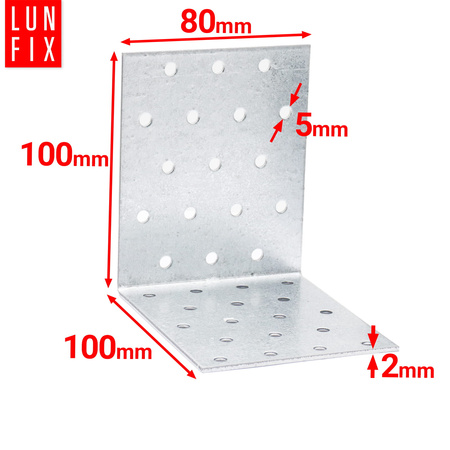 Kątownik montażowy 100x100x80 KM16 2mm