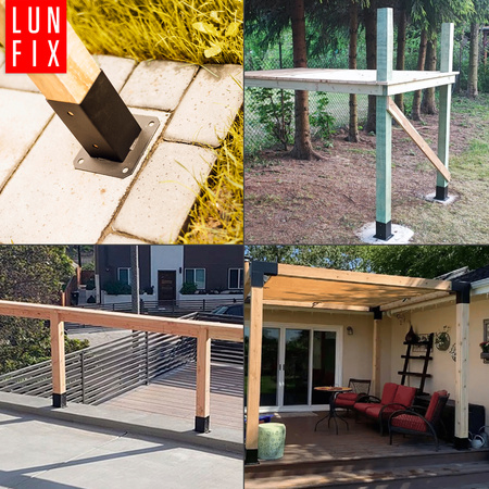 Podstawa słupa przykręcana "stopa" 120x120 mm ozdobna czarna