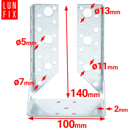 Wieszak belki 100x140x2 mm dzielony łącznik