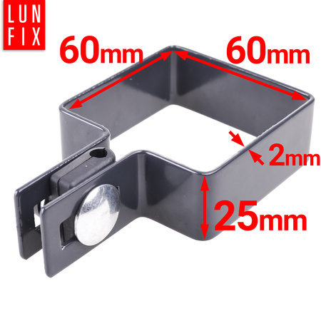 Obejma końcowa początkowa 60x60 mm końcowa grafit komplet