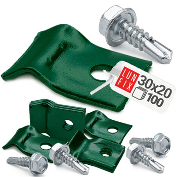 Przelotka blaszkowa uchwyt drutu paneli 5,5x19 zielony 100szt.