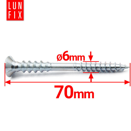 Wkręty dystansowe regulacyjne 6x70mm do łat 100szt.