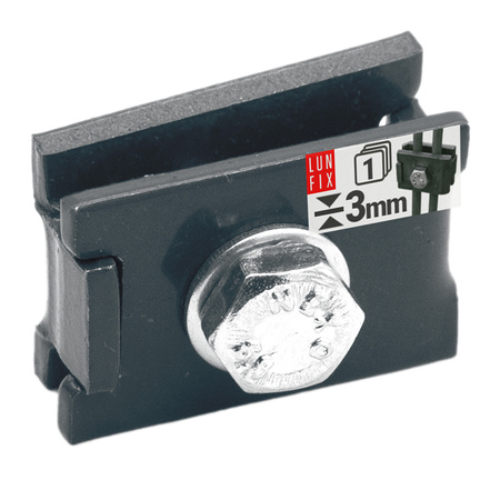 Złączka typu L 6x20 mm zapinka klips do paneli grafit NSO6 1szt.