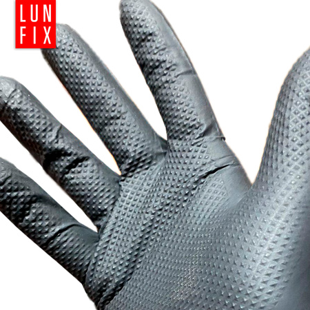 Rękawice robocze nitrylowe bezpudrowe 9 L czarne 50szt