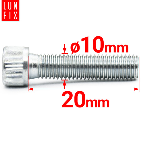 Śruby imbusowe M10x20 ocynkowane DIN912 klasa 8.8 1kg