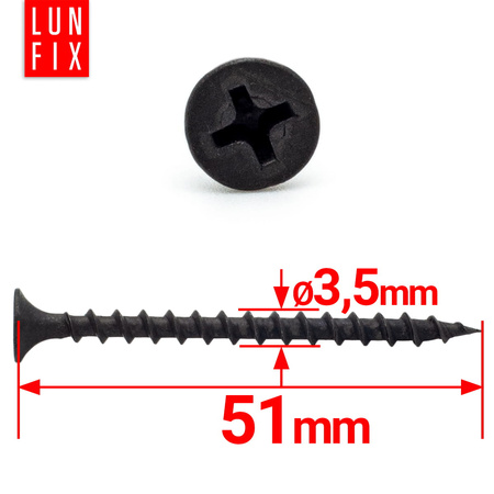 Wkręty do płyt gipsowych g-k 3,5x51 do drewna KSGD 500szt.