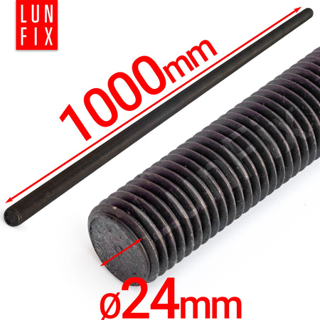 Pręt gwintowany szpilka M24 czarny 1000 mm klasa 10.9 1szt.
