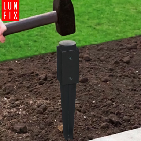 Podstawa słupa czarna wbijana 100x100 kotwa 750mm