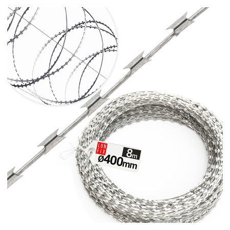 Drut ostrzowy żyletkowy Concertina zasieki 400mm 8mb