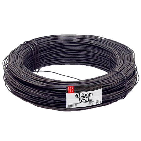 Drut wiązałkowy czarny żarzony (miękki) 1.2mm 5kg
