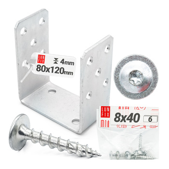 Zestaw podstawa słupa przykręcana typ U 80 + wkręty