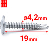 Wkręty samowiercące 4,2x19mm podkładkowe do metalu WSPC 100szt.