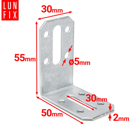 Kątownik regulowany dwustronny KRD1 50x55x30x2 1szt.