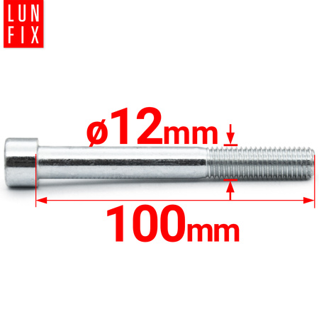 Śruby imbusowe M12x100 ocynkowane DIN912 klasa 8.8 1kg