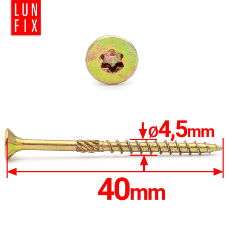 Wkręty ciesielskie stożkowe 4,5x40 do drewna KMWHT 200szt.