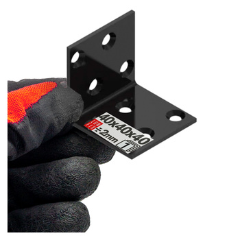 Kątownik montażowy czarny 40x40x40x2 1szt.