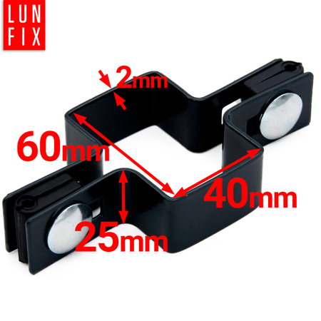 Obejma pośrednia 40x60 mm czarna komplet