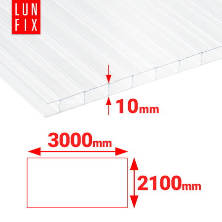 Poliwęglan komorowy 10mm bezbarwny 2,1x3m