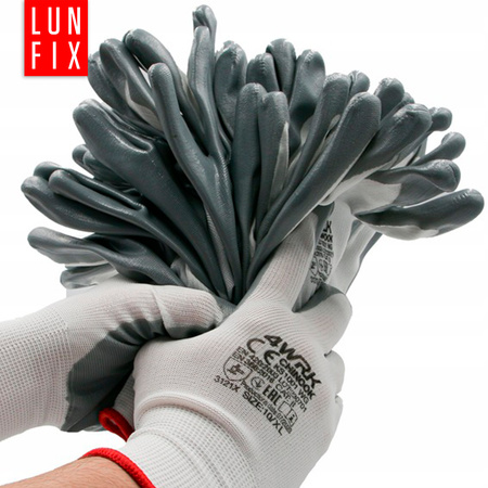 Rękawice robocze nitrylowe 10 XL białe 1szt.