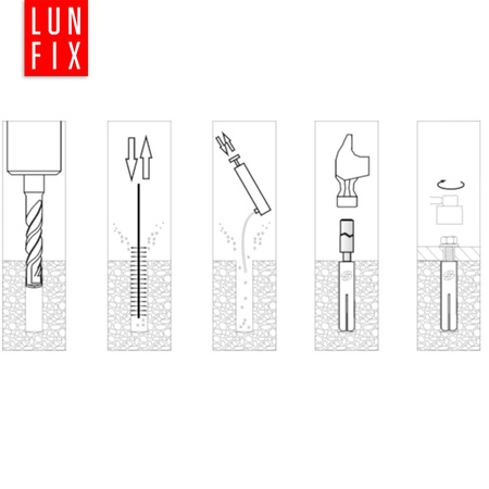 Kotwa stalowa M10 tuleja wbijana rozporowa do betonu 10szt