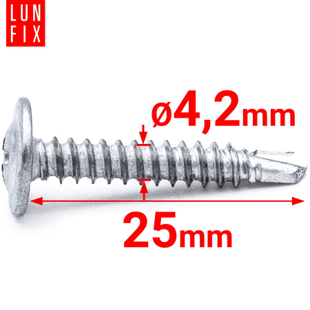 Wkręty samowiercące 4,2x25mm podkładkowe do metalu WSPC 500szt.