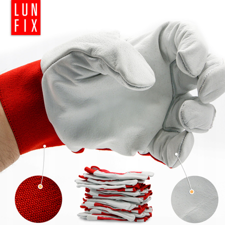 Rękawice robocze monterskie na rzep skórzane 10 XL 1szt.