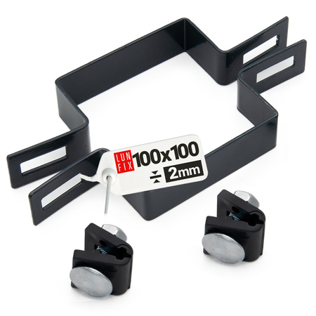 Obejma pośrednia do paneli ogrodzeniowych 100x100 grafit