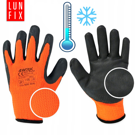 Rękawice robocze zimowe bawełniane z lateksem 10 XL 1szt.