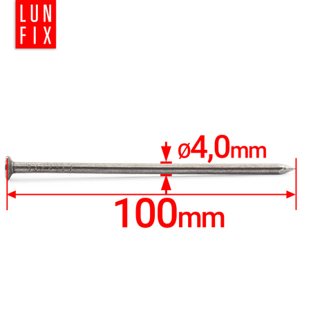 Gwoździe budowlane 4x100 mm 4 cale czarne 1kg
