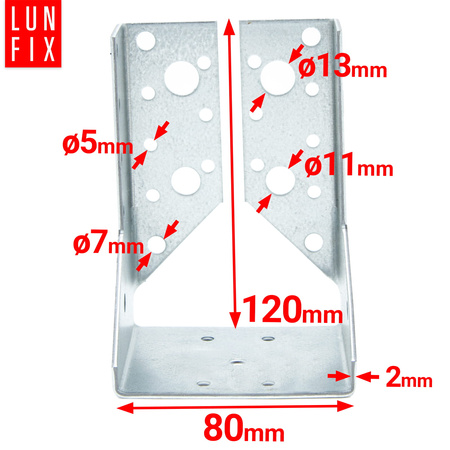 Wieszak belki 80x120x2 mm dzielony łącznik