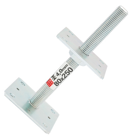 Podstawa słupa regulowana na wysokość z gwintem 80x80x250 kotwa