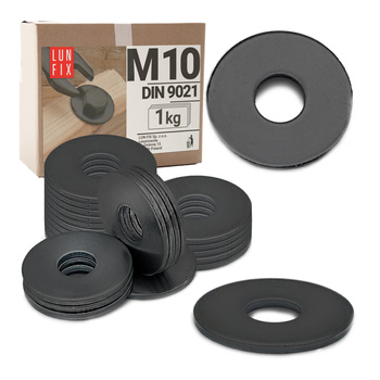 Podkładka okrągła M10 powiększona czarny ocynk DIN9021 1kg