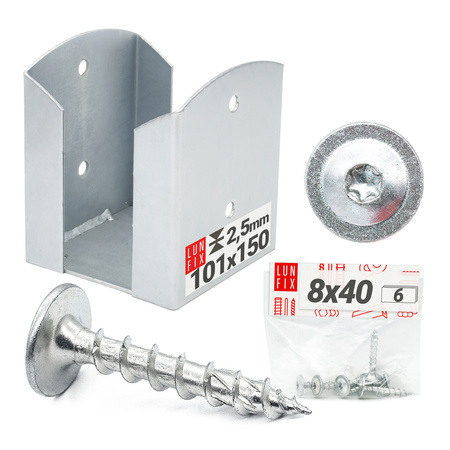 Zestaw podstawa słupa przykręcana 100 + wkręty