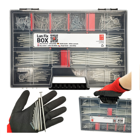 Zestaw gwoździ 340szt. budowlane 1,6x25-4x120 ocynk