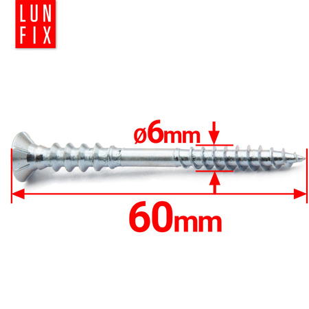 Wkręty dystansowe regulacyjne 6x60mm do łat 100szt.