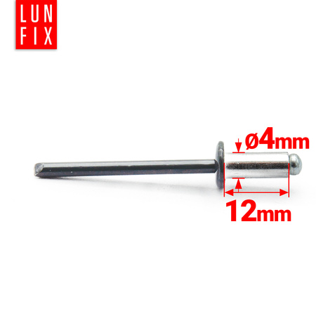 Nity zrywalne 4x12mm aluminiowo-stalowe ANTRACYT RAL7016 100szt.