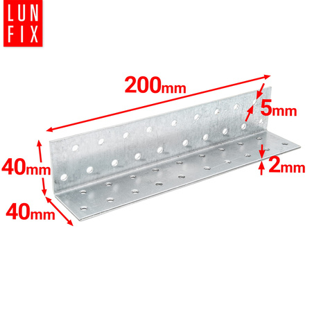 KM6 Kątownik ciesielski montażowy łacznik 40x40x200 gr. 2,0mm 10szt