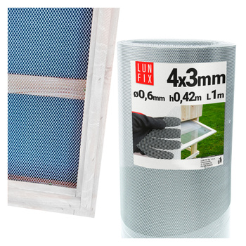 Siatka do dennic oczko 4x3mm fi0,6mm h42cm 1mb