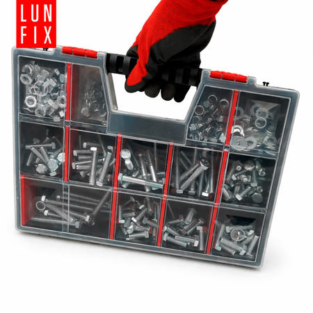 Śruby nakrętki podkładki 390szt. zestaw M12 ocynk