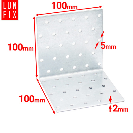 KM17 Kątownik ciesielski montażowy łacznik 100x100x100 gr. 2,0mm 10szt