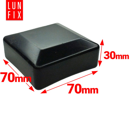 Nasadka na słupek 70x70 mm czarna daszek 1szt.