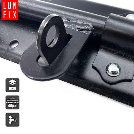 Zasuwa ryglowa 280x80mm drzwi garażu PRAWA czarna WRK280