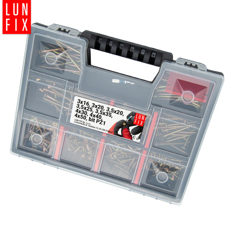 Zestaw wkrętów do drewna 325szt. hartowanych + Bit PZ1