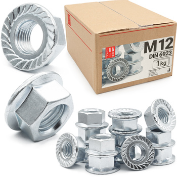 Nakrętka kołnierzowa M12 DIN6923 ocynkowana 1kg