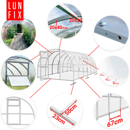 Szklarnia z poliwęglanu 3x10m profil 20x40mm grubość 4mm