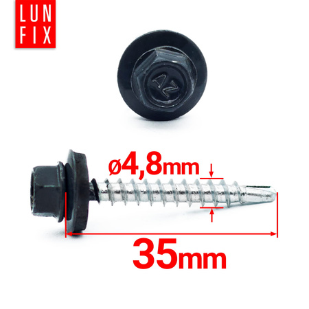 Wkręty farmerskie 4,8x35 samowiercące farmery antracyt WFD 250szt.